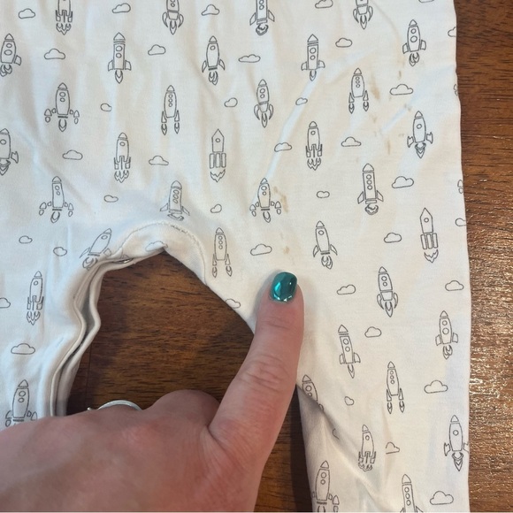 Feather baby white gray rocket one piece size 6-9 months 100% Pima cotton - Picture 6 of 6